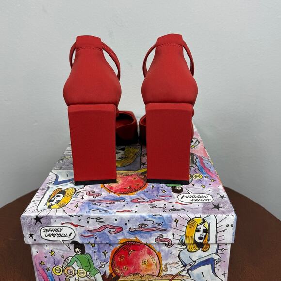 Jeffrey Campbell Popular Square-Toe Heel Pump in Rust Neoprene Size 6 - Picture 4 of 6